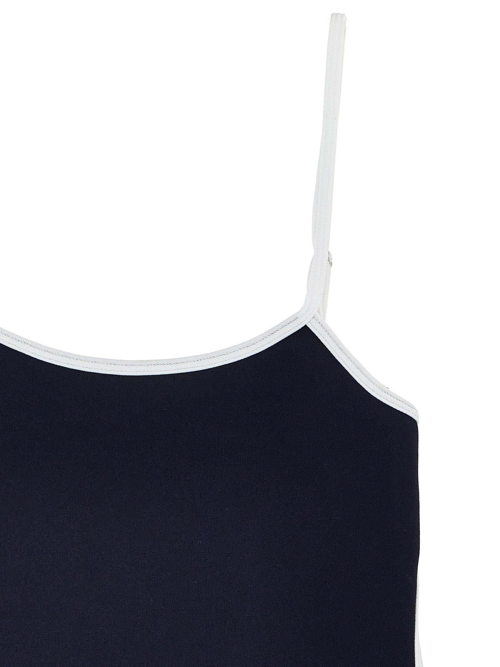 Miu Miu Interlock One-Piece Swimsuit in Blue | Lyst
