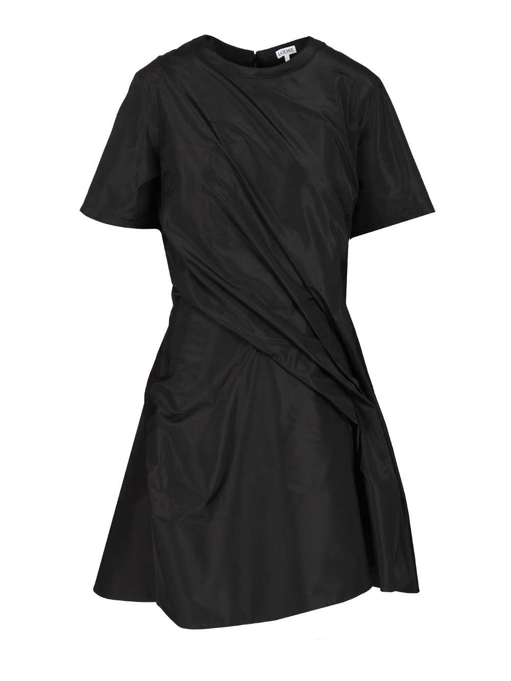 ワンピース LOEWE FW23 Black satin mini dress (S359Y07X62 BLACK) Loewe Black Satin Mini Dress – LOZURI®