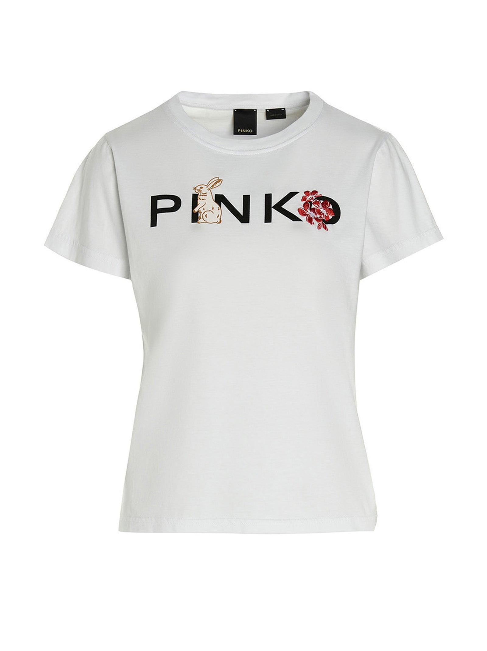 Pinko Logo Print T-shirt in White | Lyst