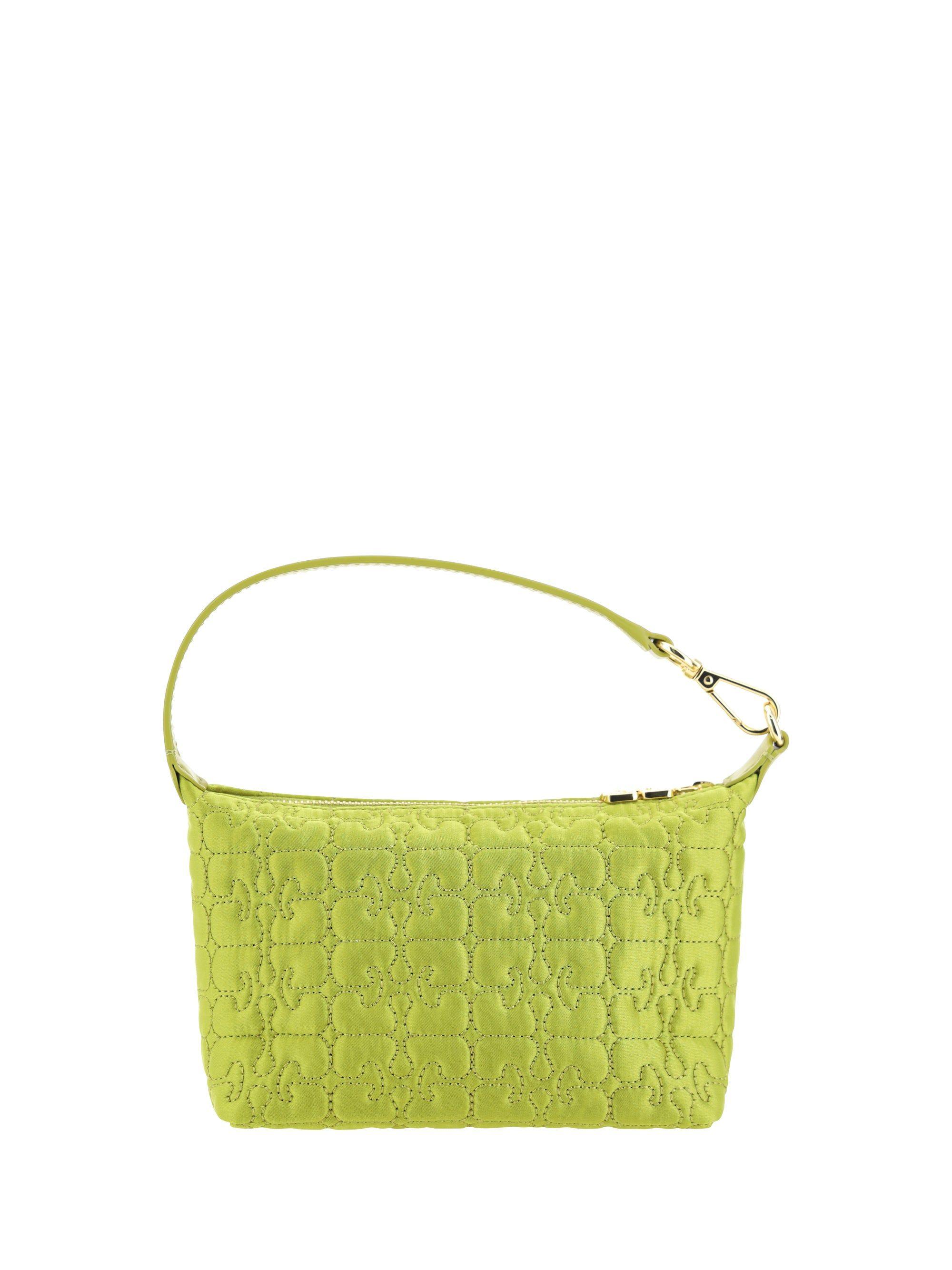 Ganni Butterfly Small Pouch Satin in Green | Lyst