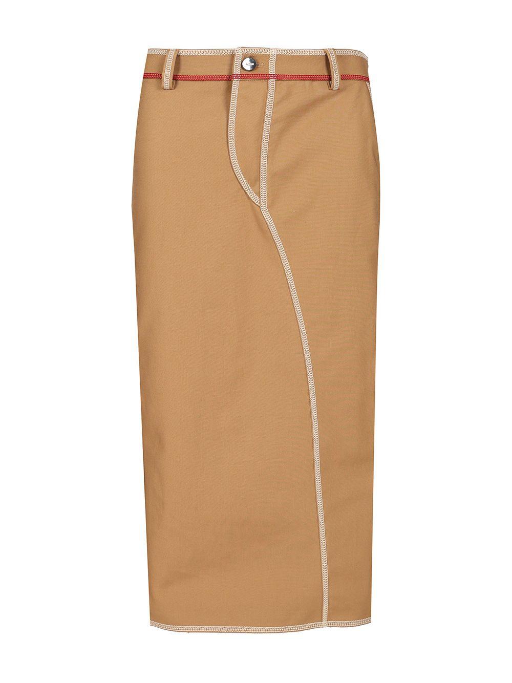 スカート FENDI WAXED LINEN MIDI SKIRT Fendi Beige Waxed Linen Midi Skirt | Fashion Clinic