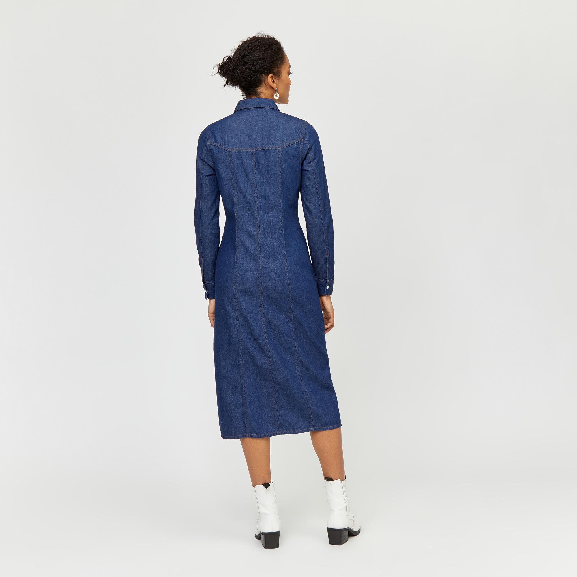 warehouse western midi denim dress