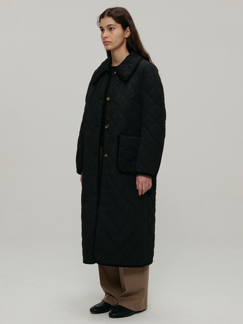 a.t.corner Quilting Volume Sleeve Long Coat in Black | Lyst