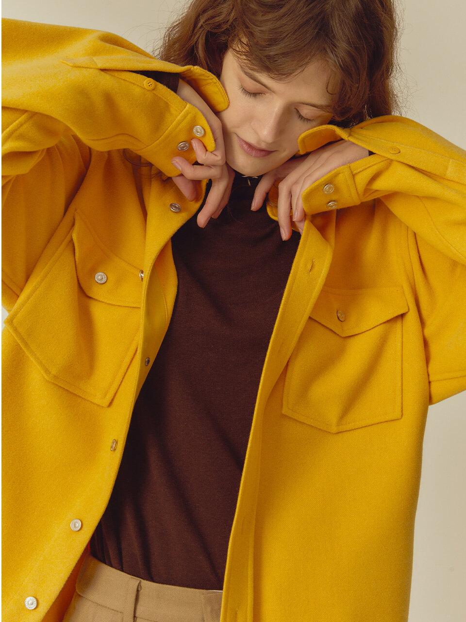 NOHANT Wool Shirt Jacket in Yellow - Lyst