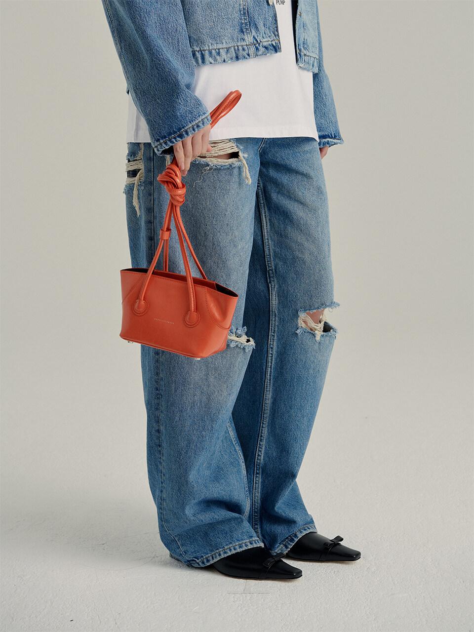 Marge Sherwood | Women Mini Boat Shopper Shoulder Bag Black Crinkle Unique