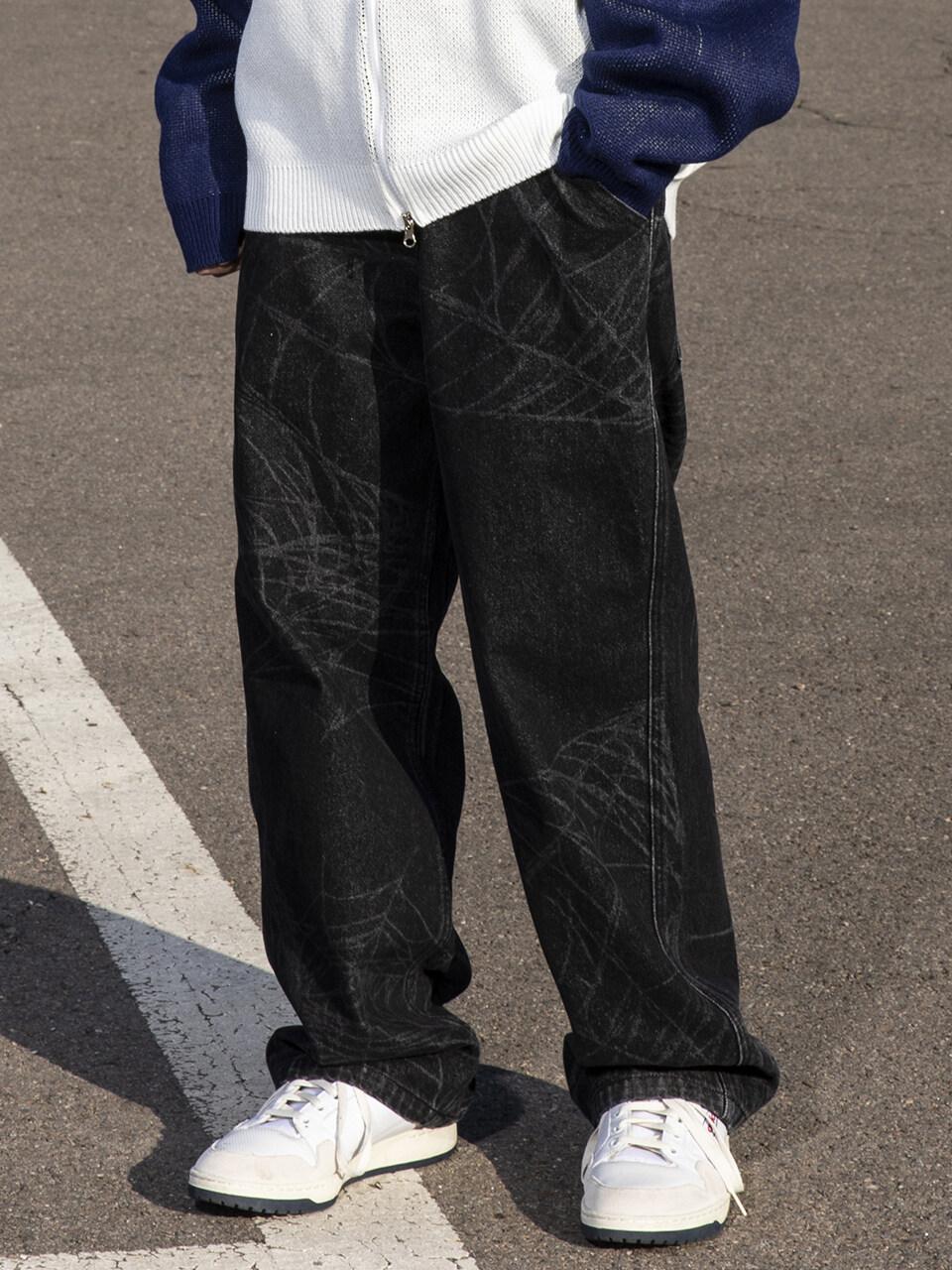 NEIGHBORHOOD SPIDERWEB TUCK PANTS BLACK M パンツ 直販安い