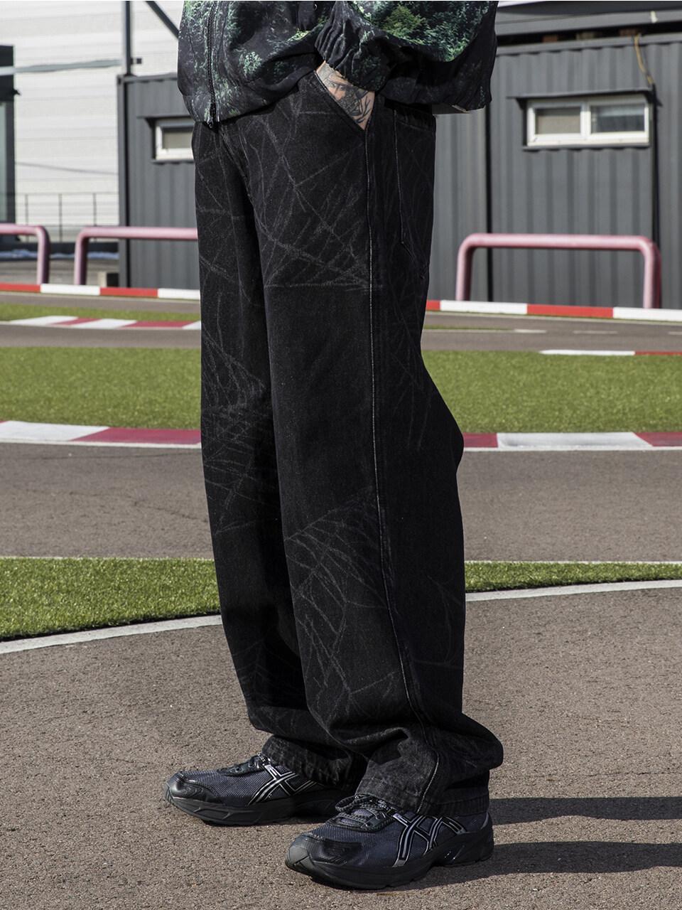 NEIGHBORHOOD SPIDERWEB TUCK PANTS BLACK M パンツ 直販安い