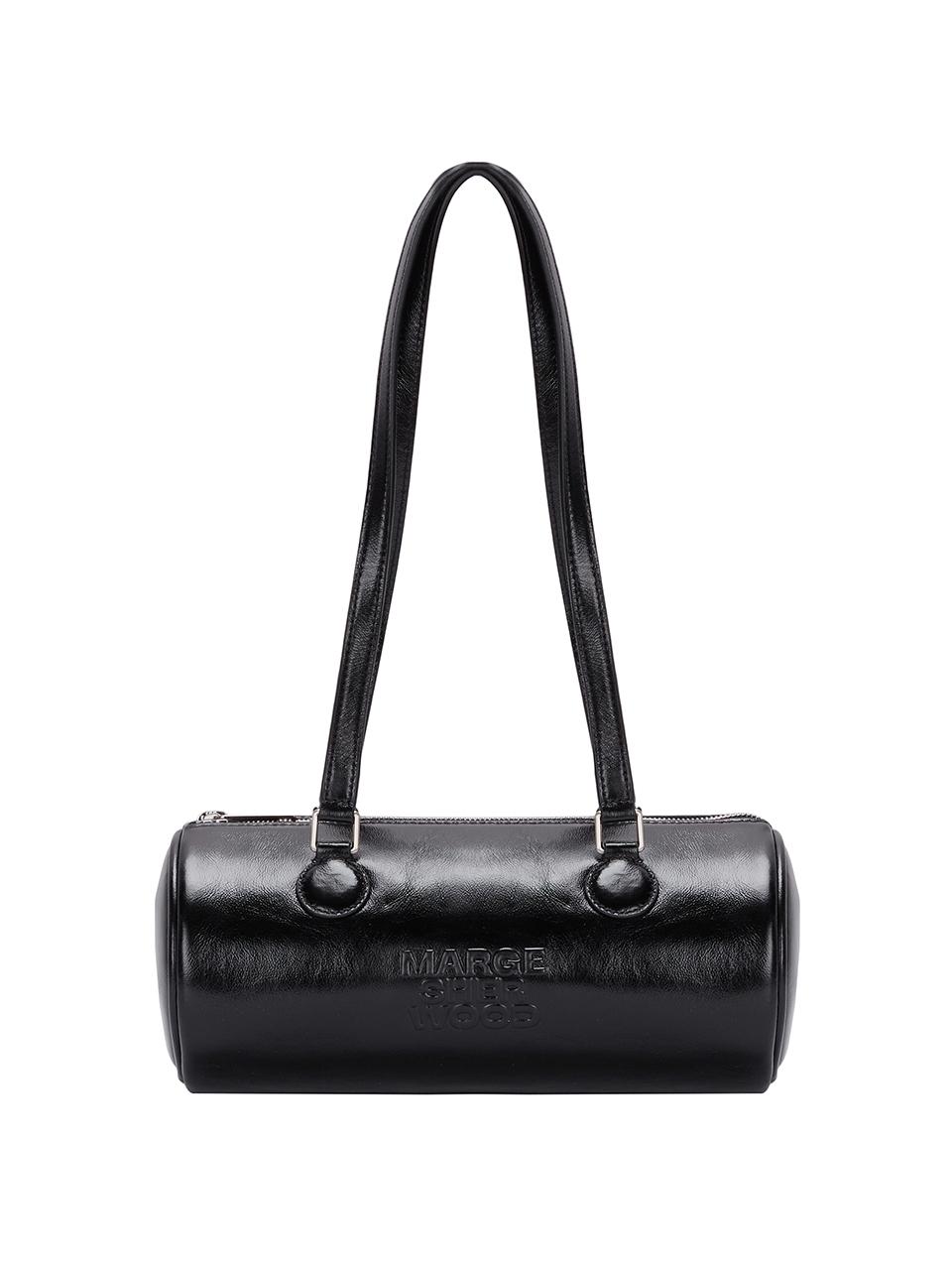 Marge Sherwood Silver Belted Flap Bag in Black