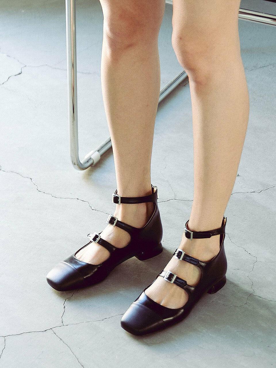 NONETHELESS 3-strap Mary Jane Flats in Blue | Lyst