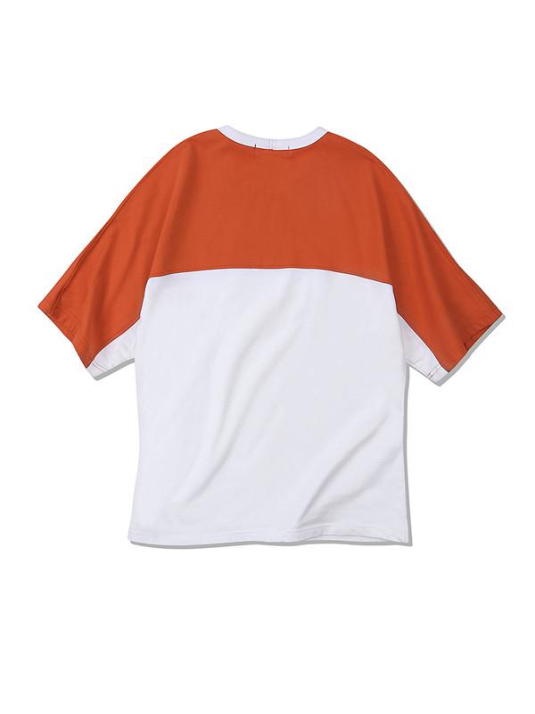 Half orange half white shirt Clearance