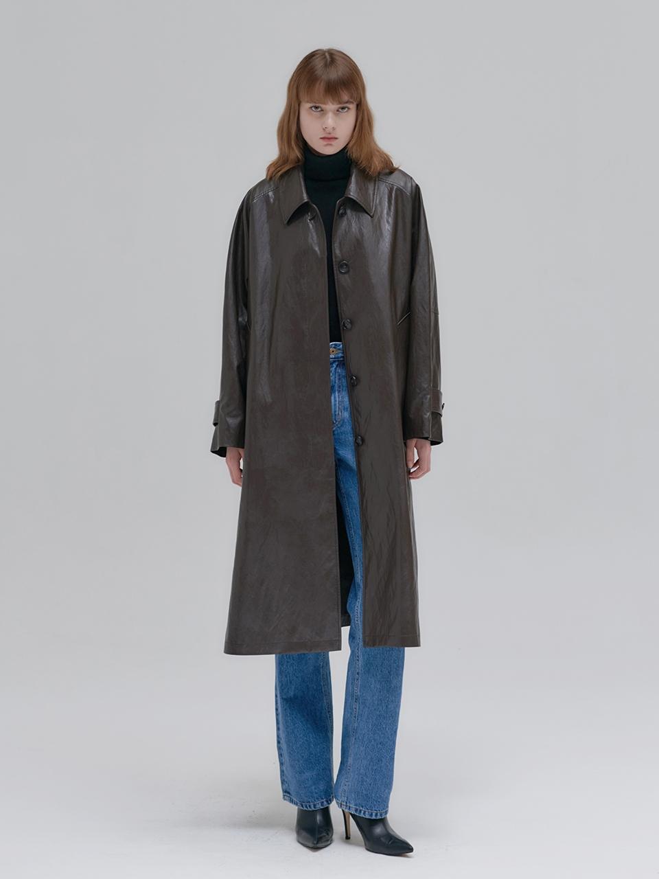 NILBY P Leather Trench Coat in Blue | Lyst