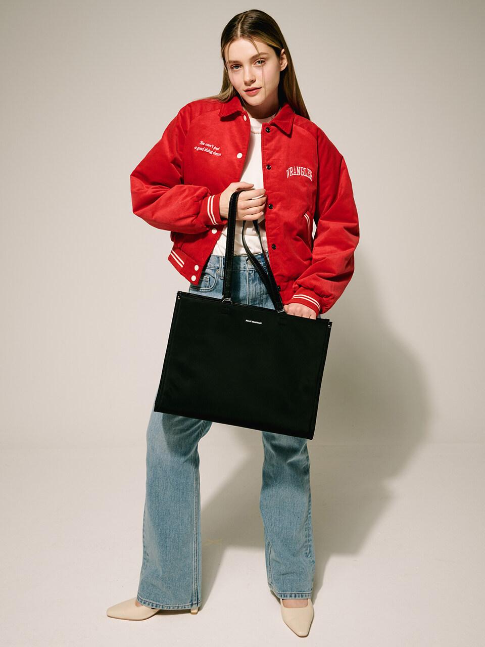 Jill Stuart Recycle Nylon Logo Webbing Cross Shopper Bag L in Red | Lyst