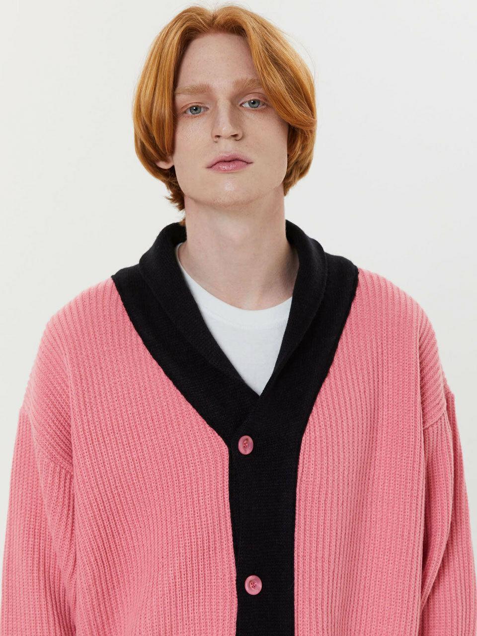 WAIKEI Shawl Collar Cardigan in Pink for Men | Lyst