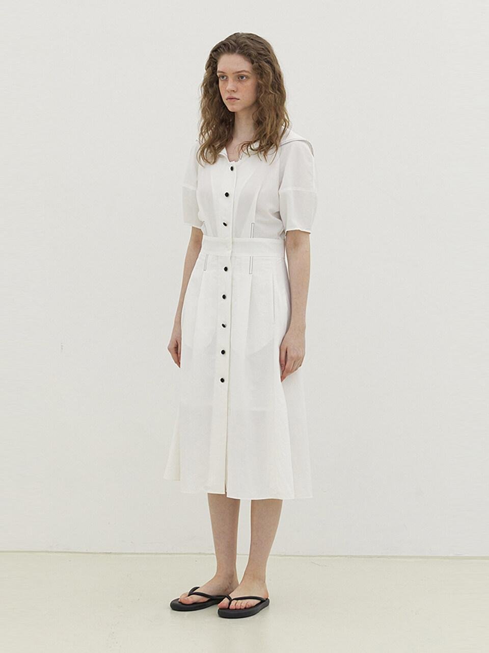 ahwe Sailor Collar Dress in White | Lyst