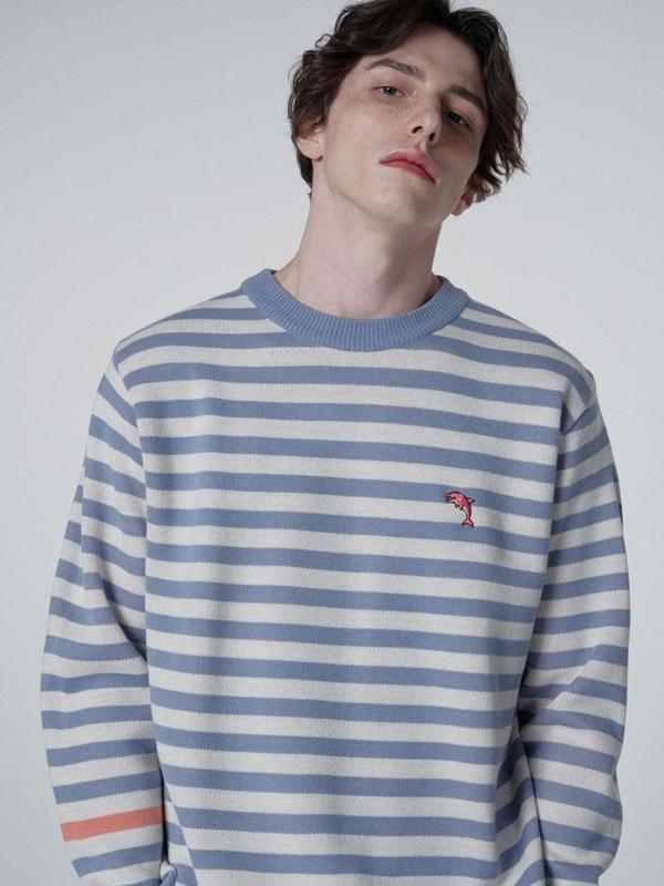 WAIKEI And Dolphin Striped Knit Blue in Blue for Men - Lyst