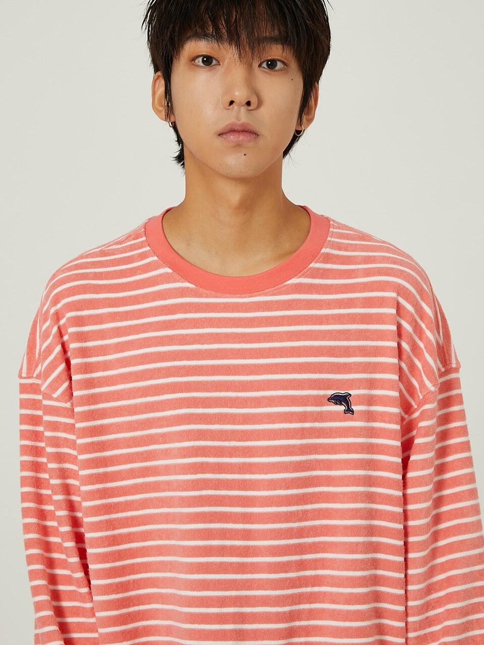 WAIKEI Dolphin Stripe Terry Sweatshirt in Pink for Men | Lyst