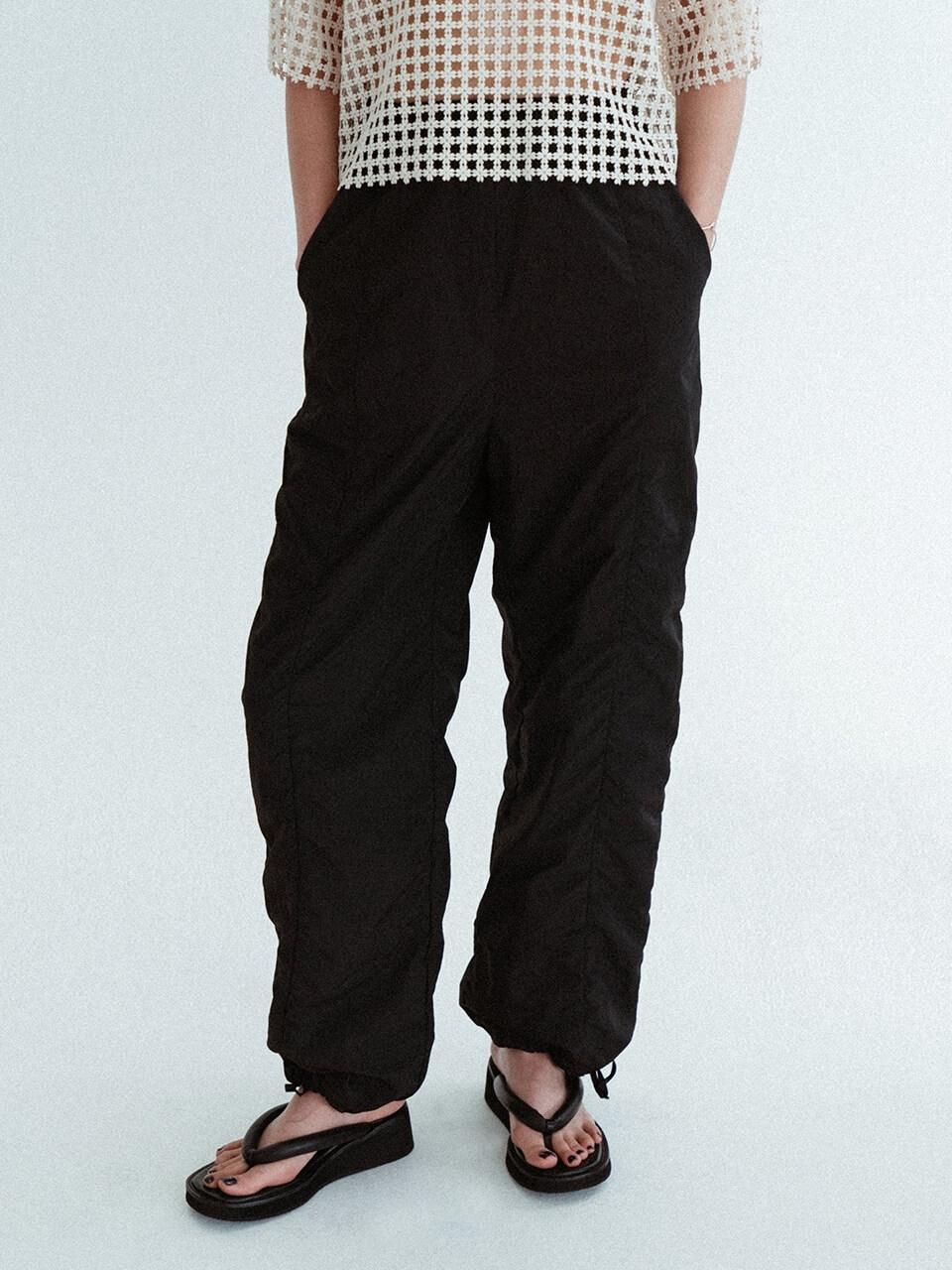 Amomento Shirred Pants in Khaki (Black) | Lyst
