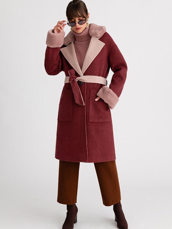 petite pink wool coat