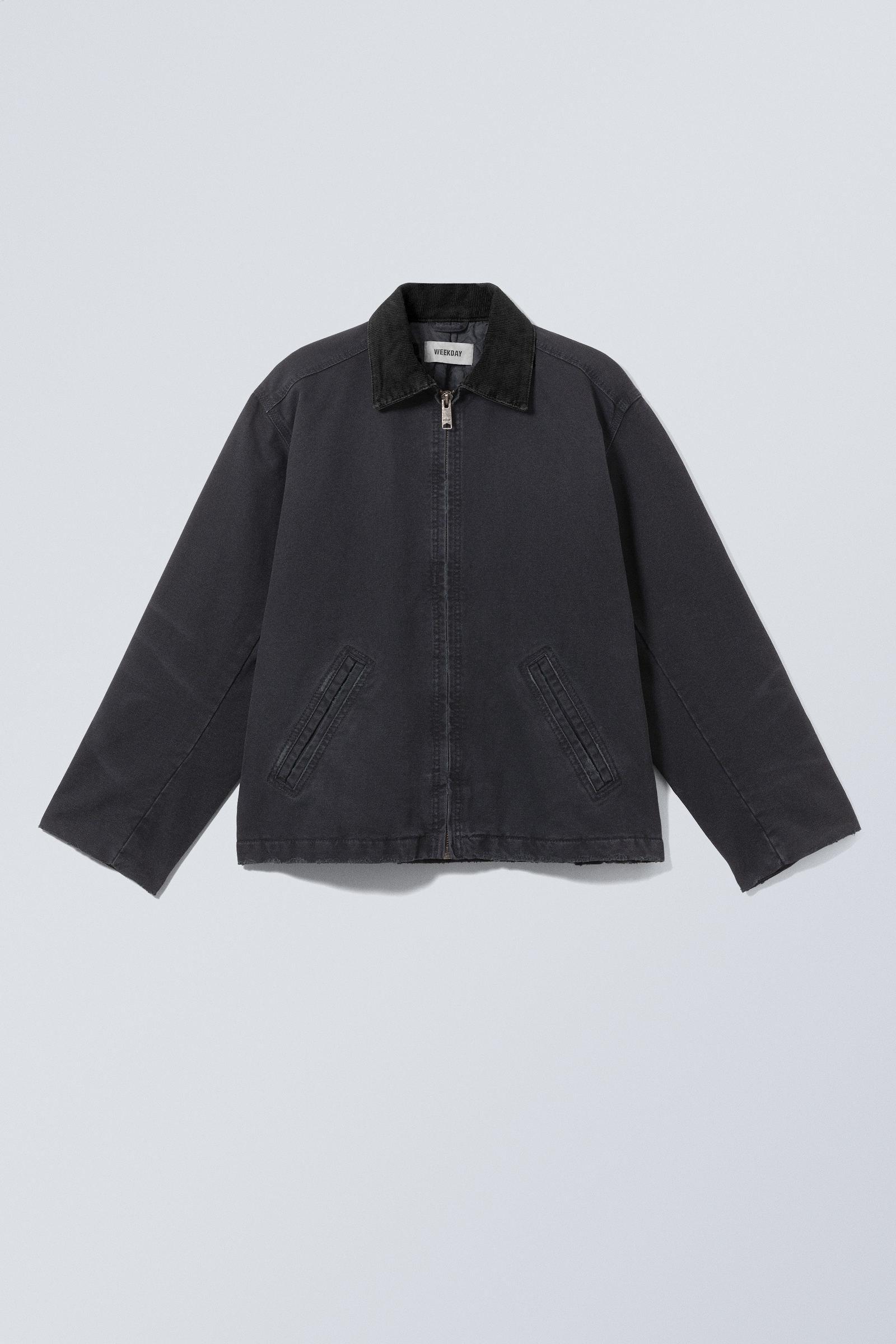 Weekday Belle Washed Canvas Jacket in Black | Lyst UK