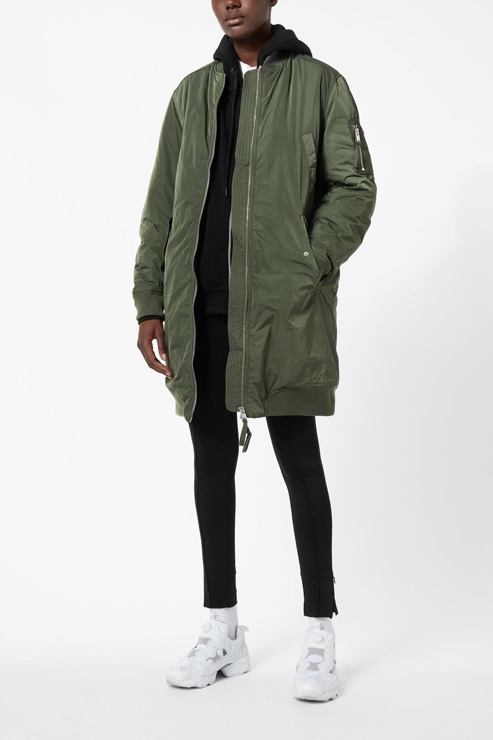 weekday long bomber coat