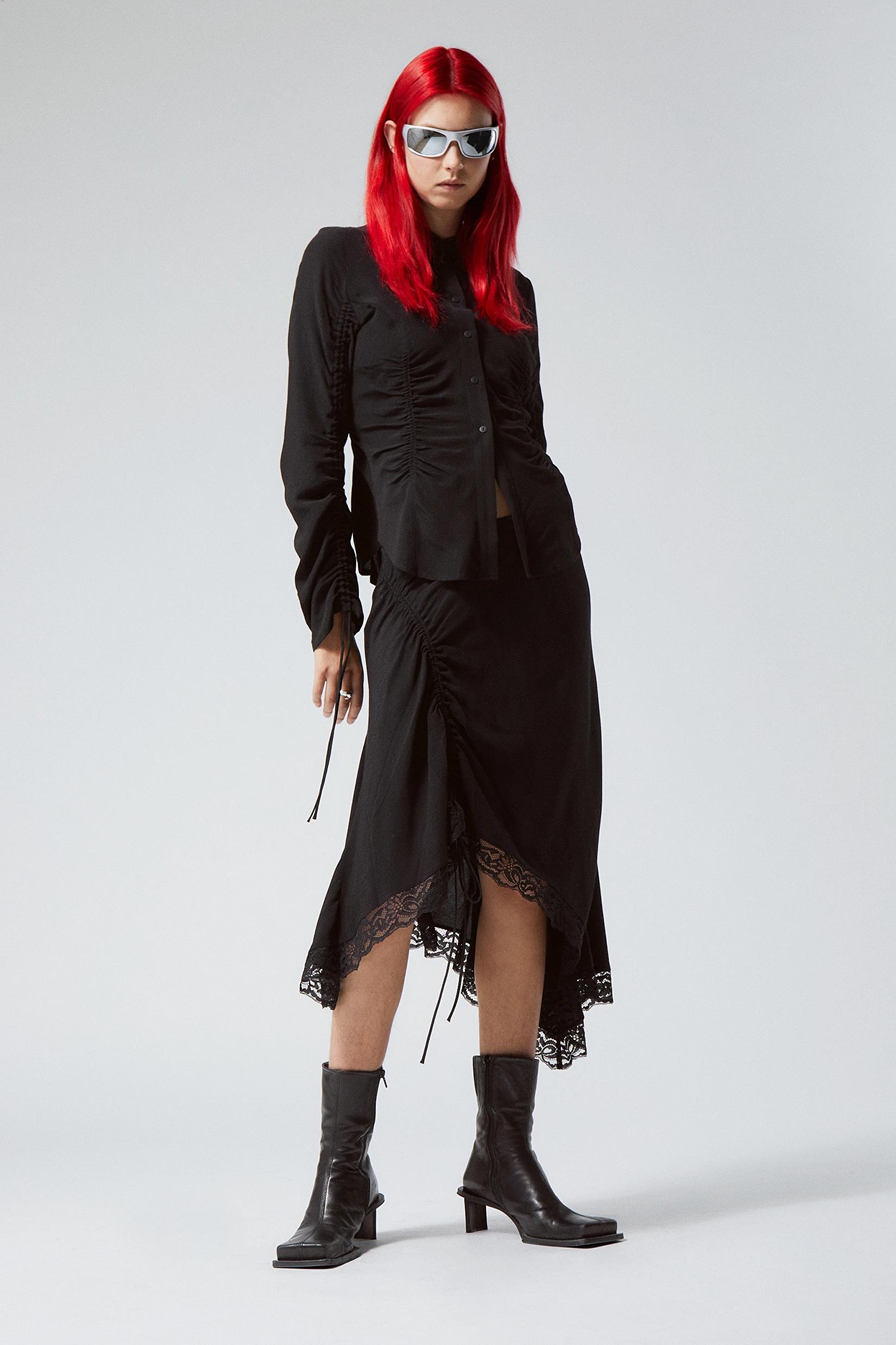 Weekday Fancy Skirt in Black | Lyst UK