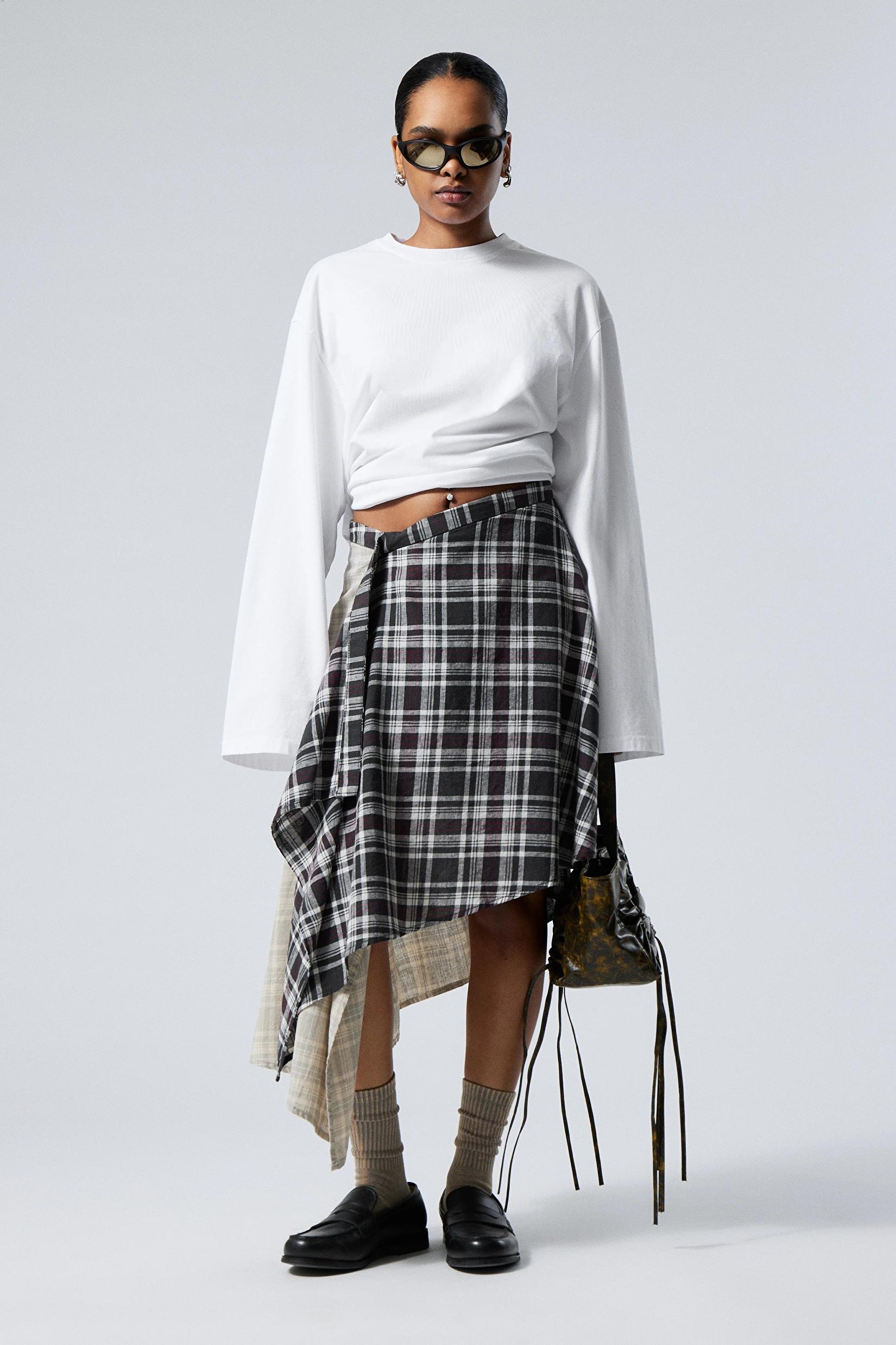 Wrap Skirt Plaid Skirt Asos ASOS DESIGN Wrap Skort With Buckle