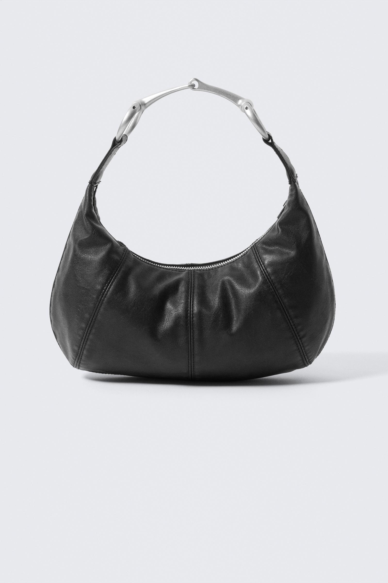 Monki Buckle-Handle Faux Leather Hand Bag in Black Lyst UK