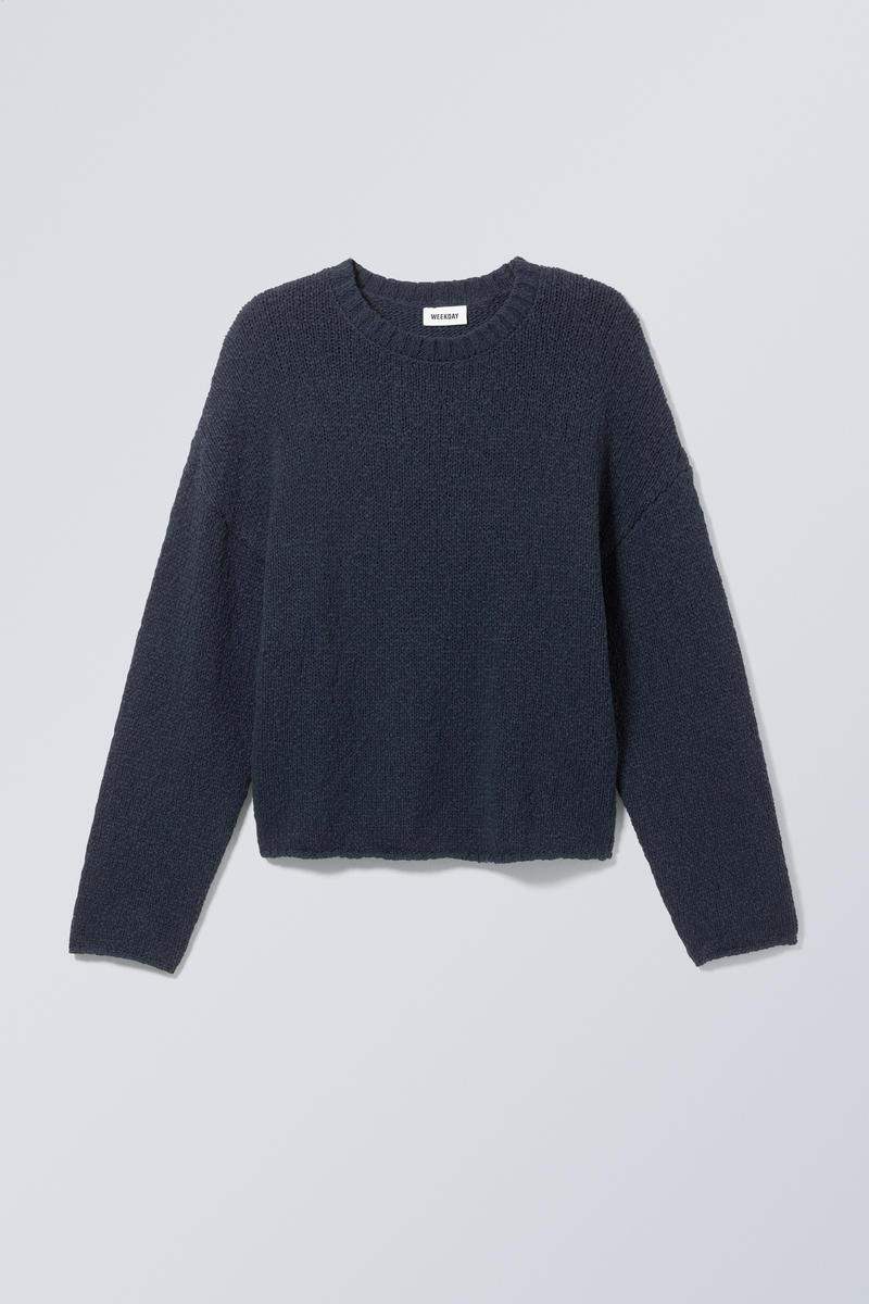 Weekday Cropped Heavy Knitted Sweater in Blue for Men Lyst UK