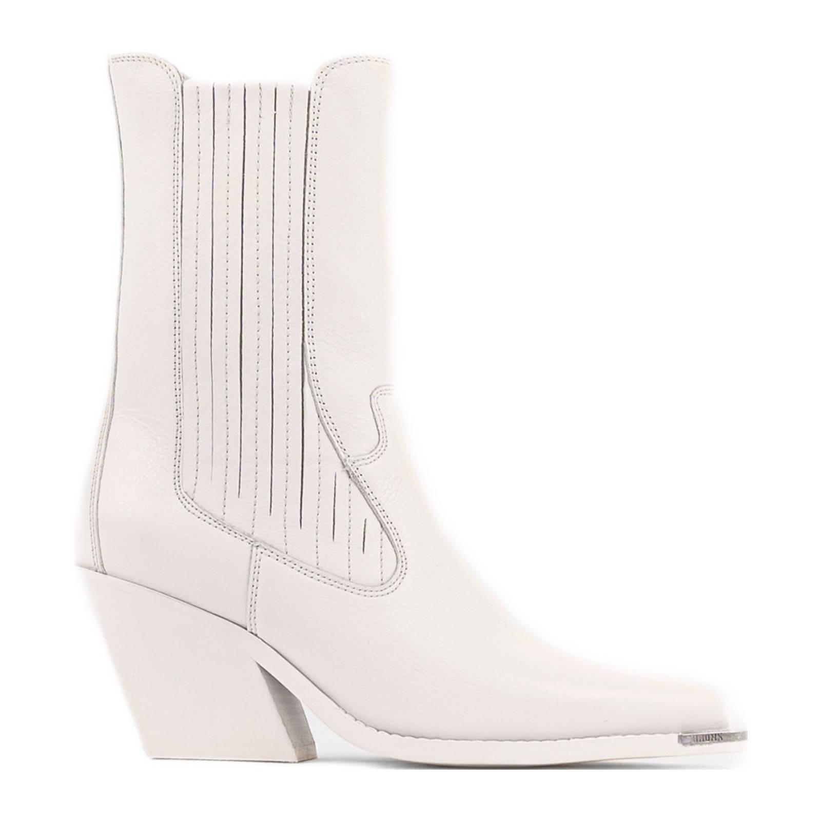 Bronx Rubber Low-kole Leren Cowboylaarzen Off White - Lyst