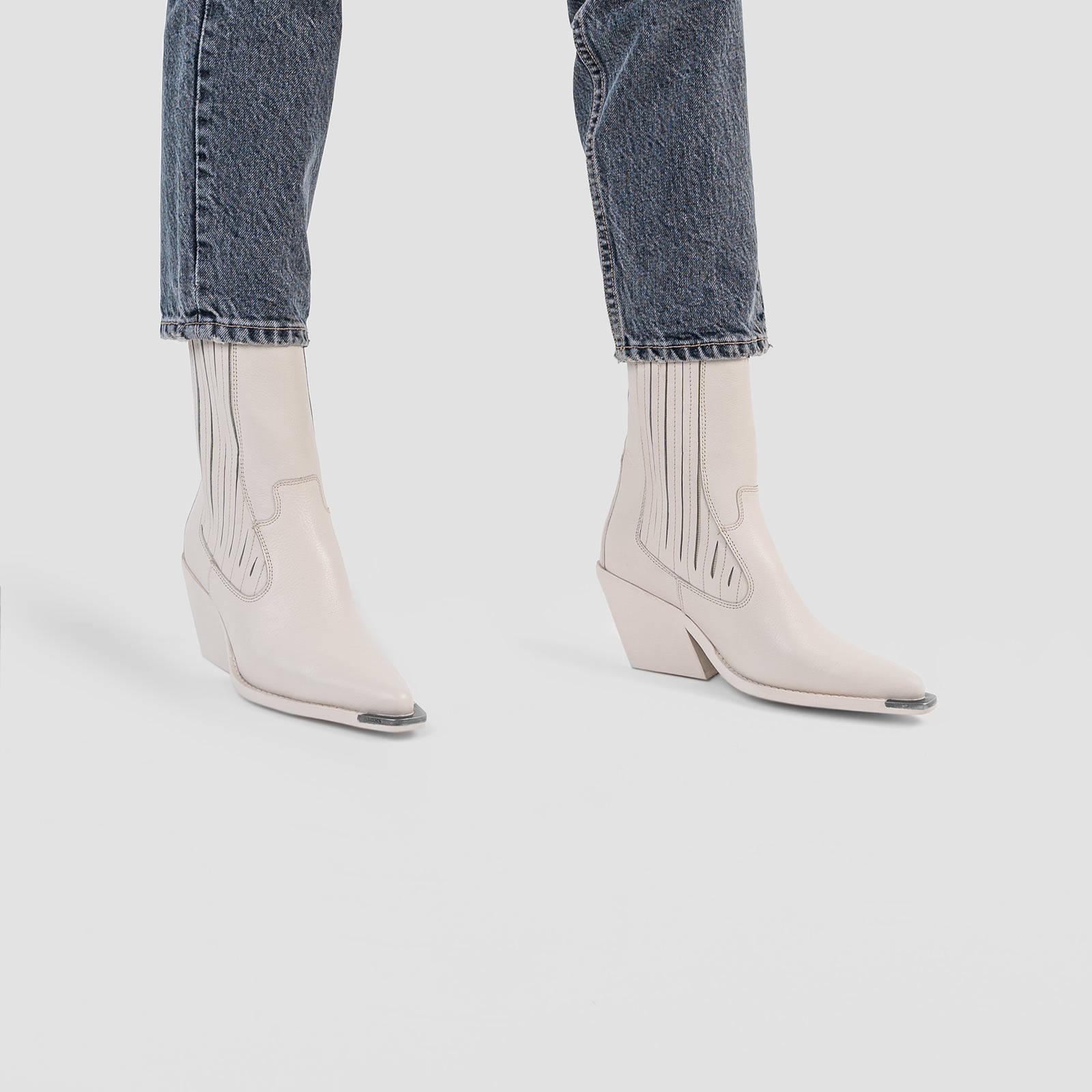 Bronx New-Kole Western leren cowboylaarzen zwart/off white - Schoenen.nl