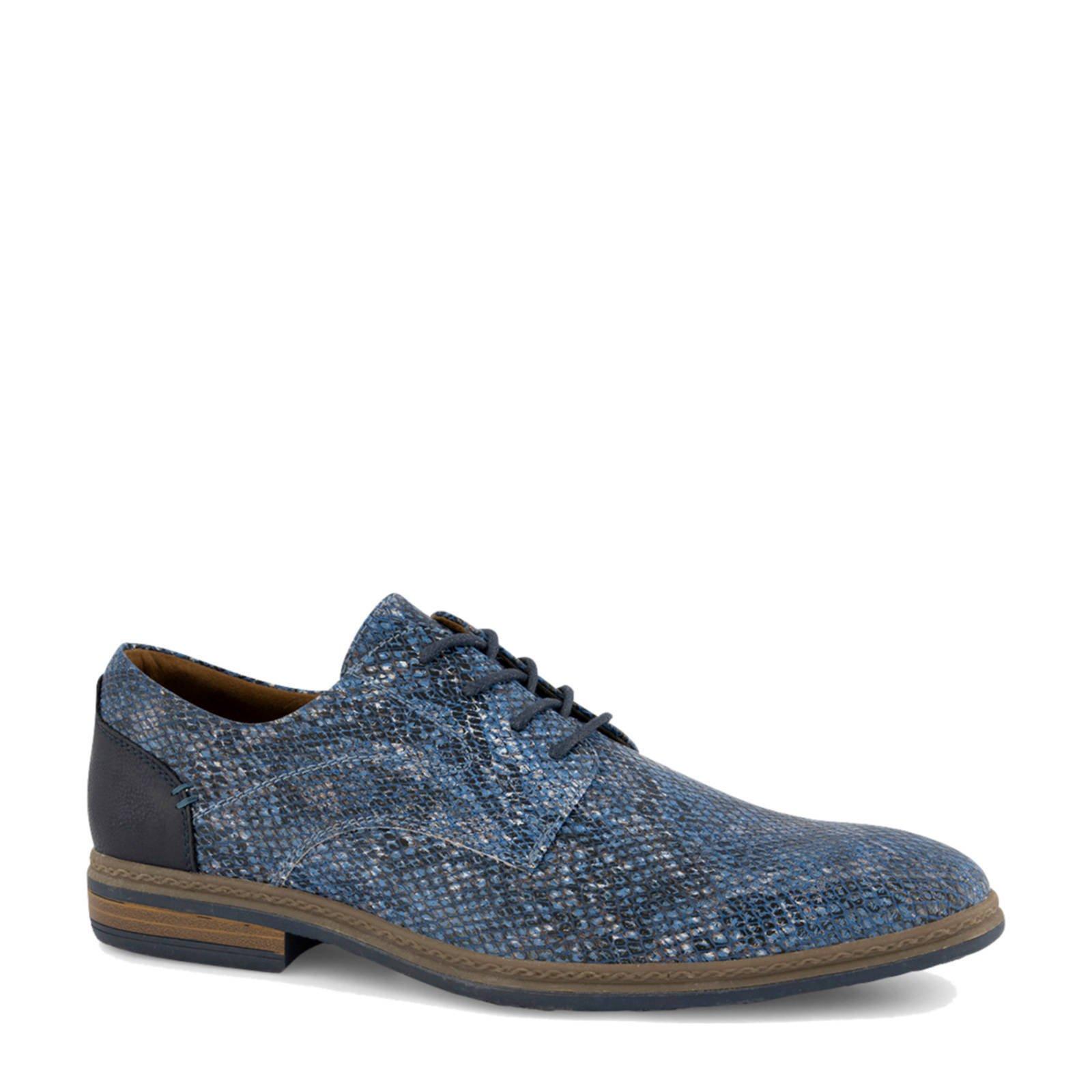 Memphis One Rubber Veterschoenen Slangenprint in het Blauw voor heren - Lyst