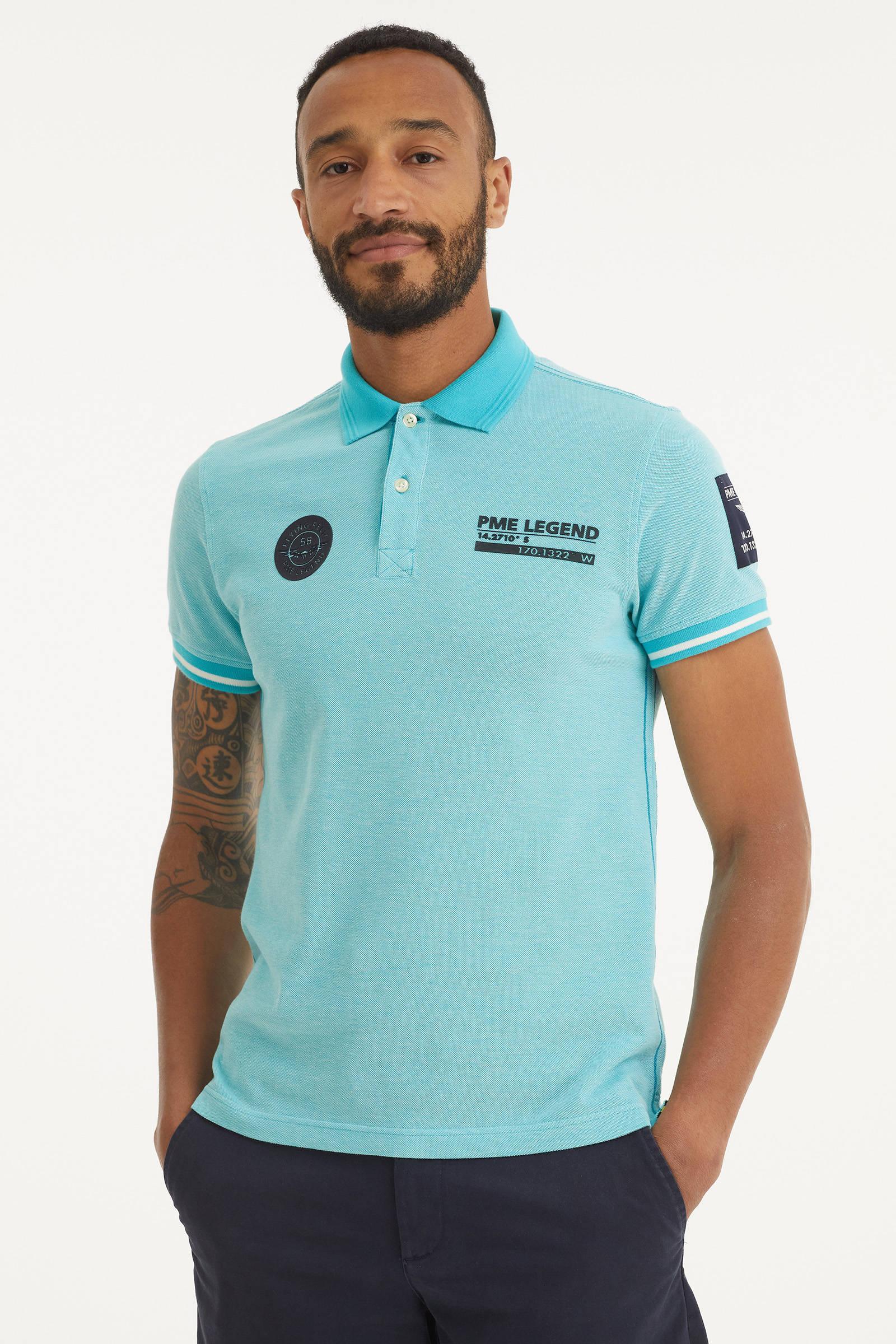 PME LEGEND Gemêleerde Slim Fit Polo Met Contrastbies in het Blauw voor  heren - Lyst