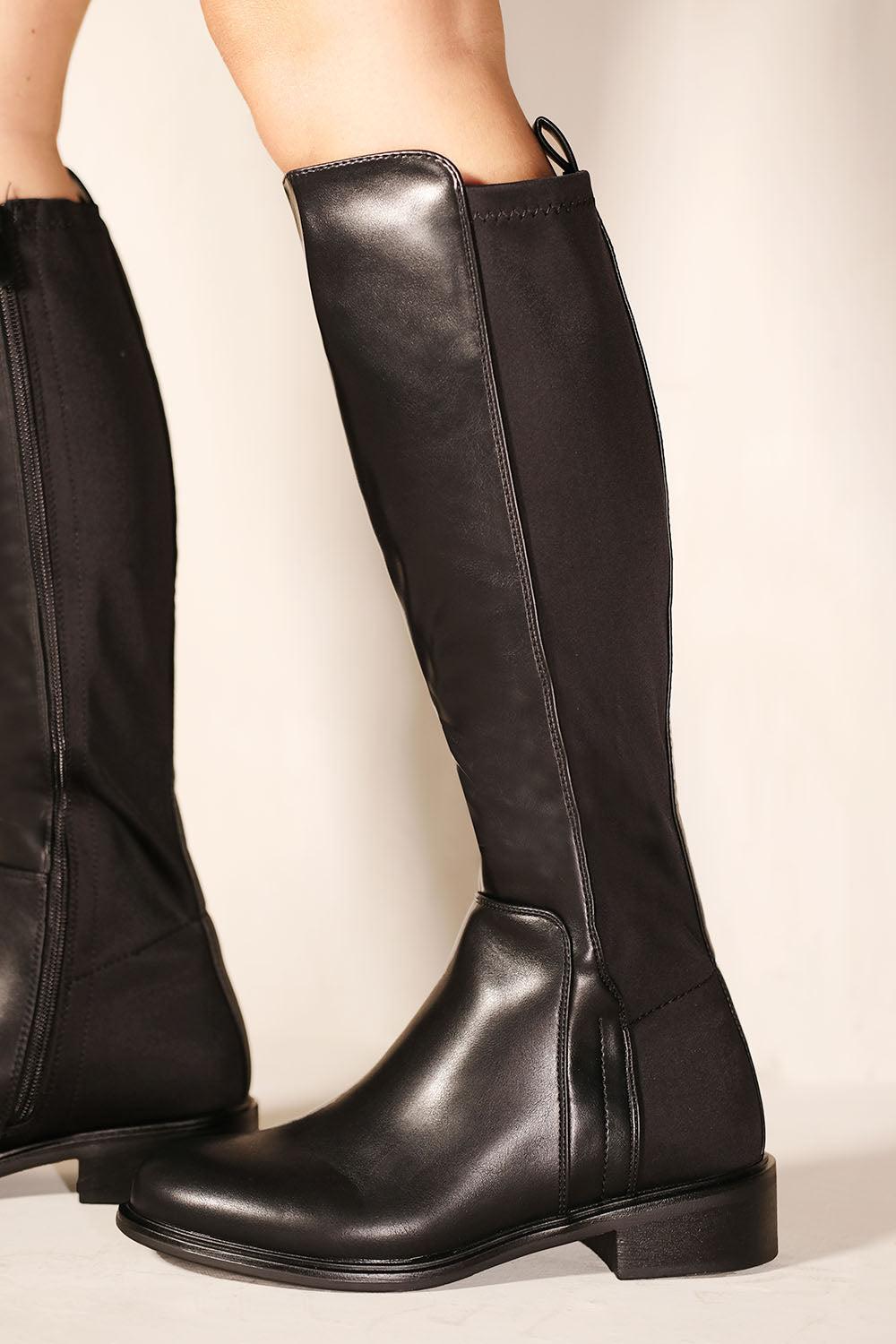 Where's That From Parker Knee High Boots With Side Zip in Black | Lyst