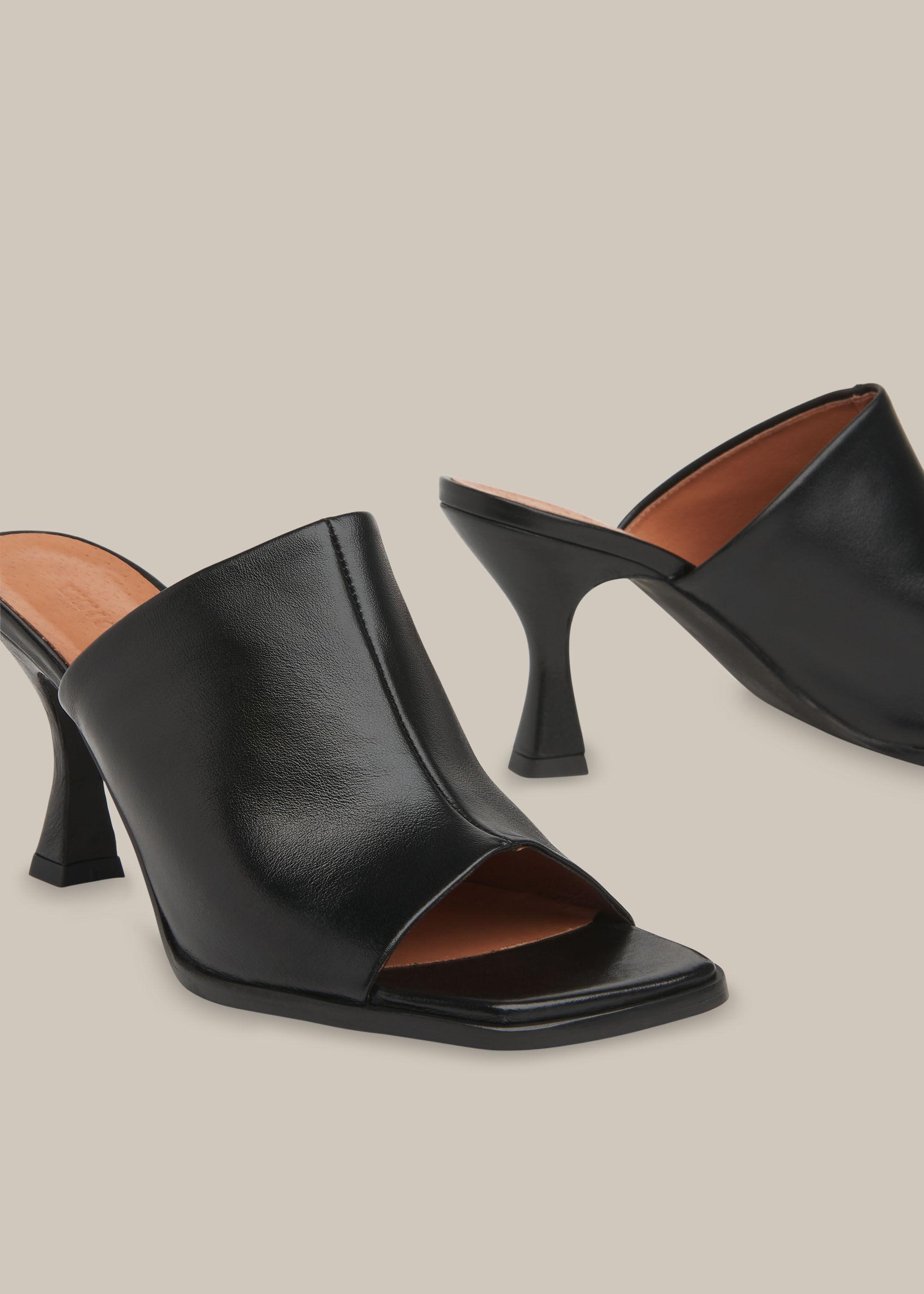 Whistles Leather Aerin Square Toe Mule in Black | Lyst
