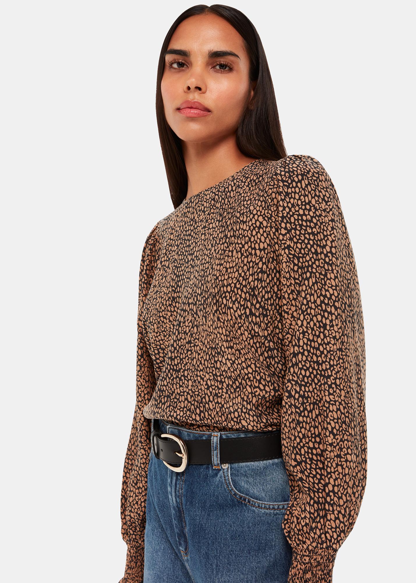 Whistles Coffee Bean Blouse in Brown