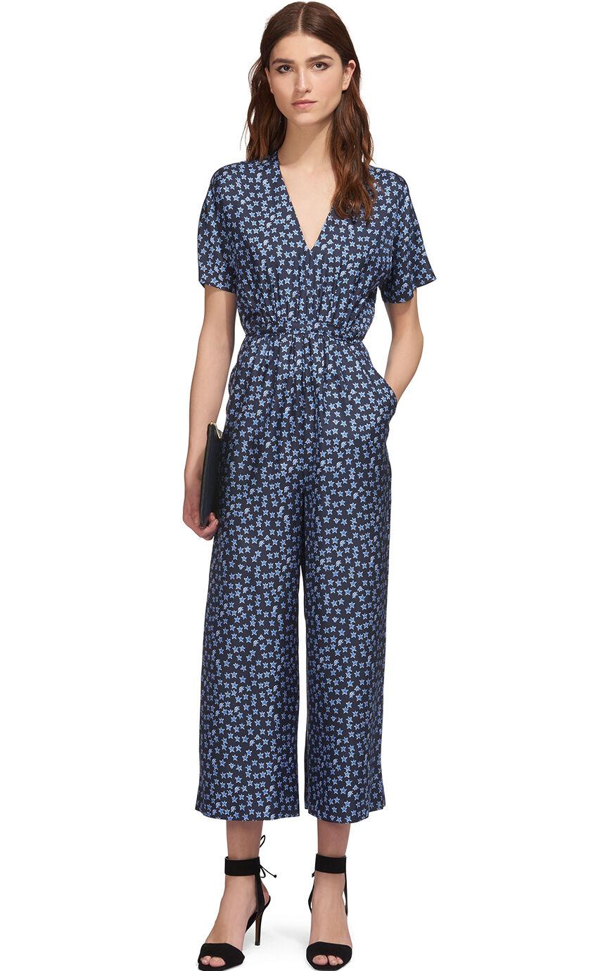 Whistles Star Print Buena Silk Jumpsuit 