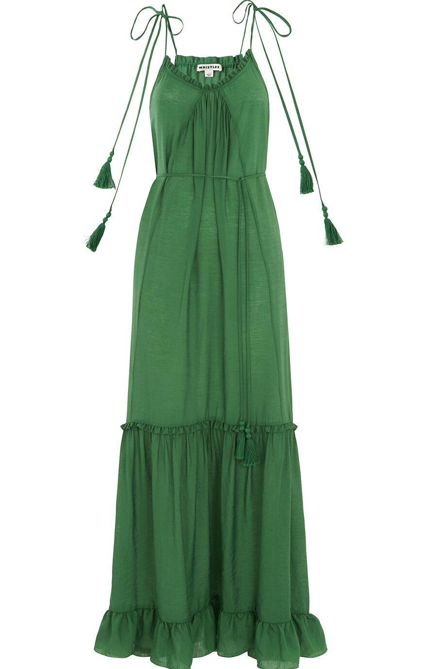 whistles green maxi dress