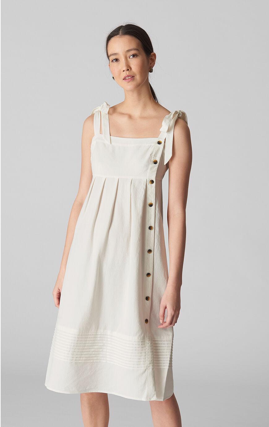 whistles button detail linen dress