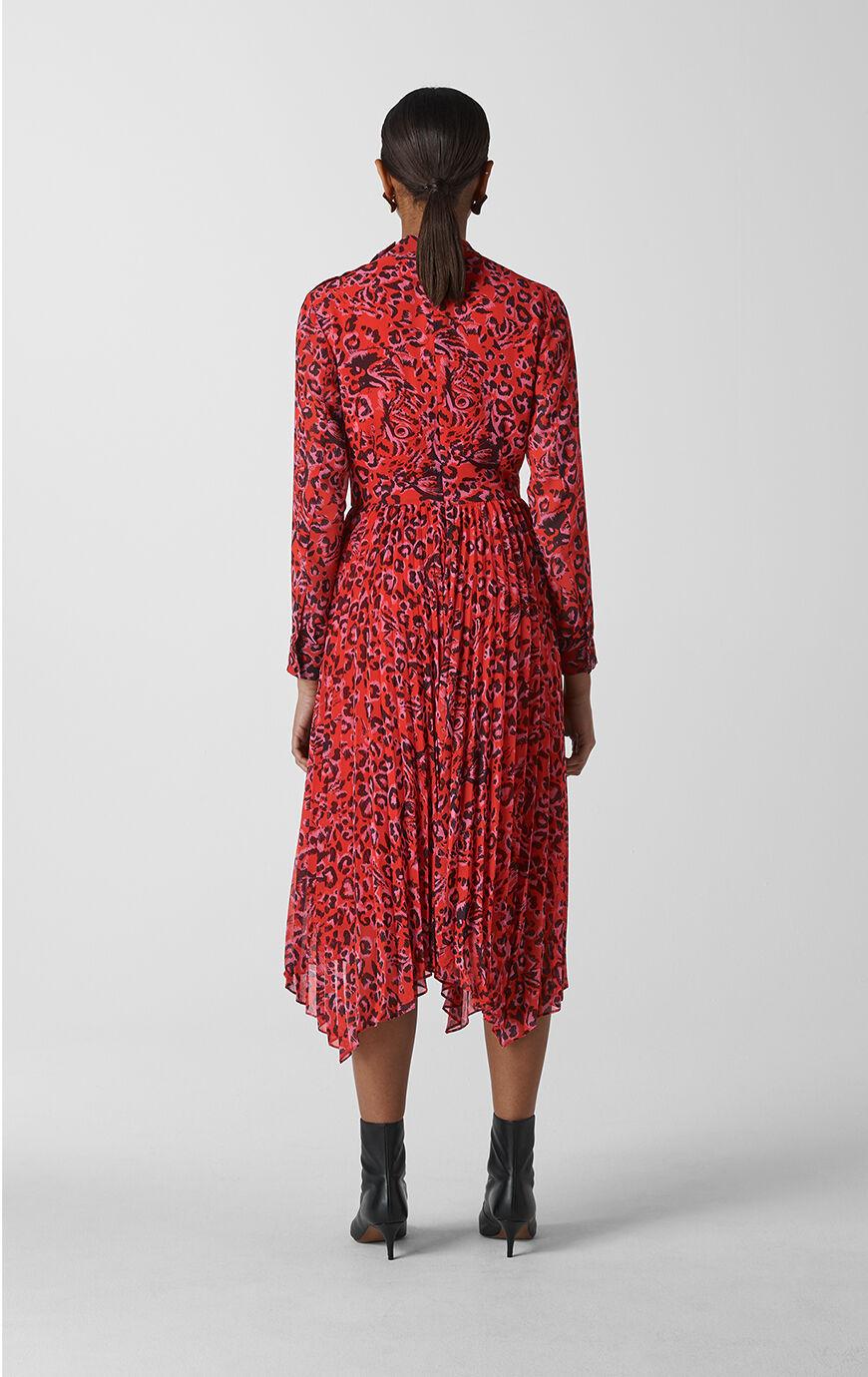 whistles red jungle cat dress