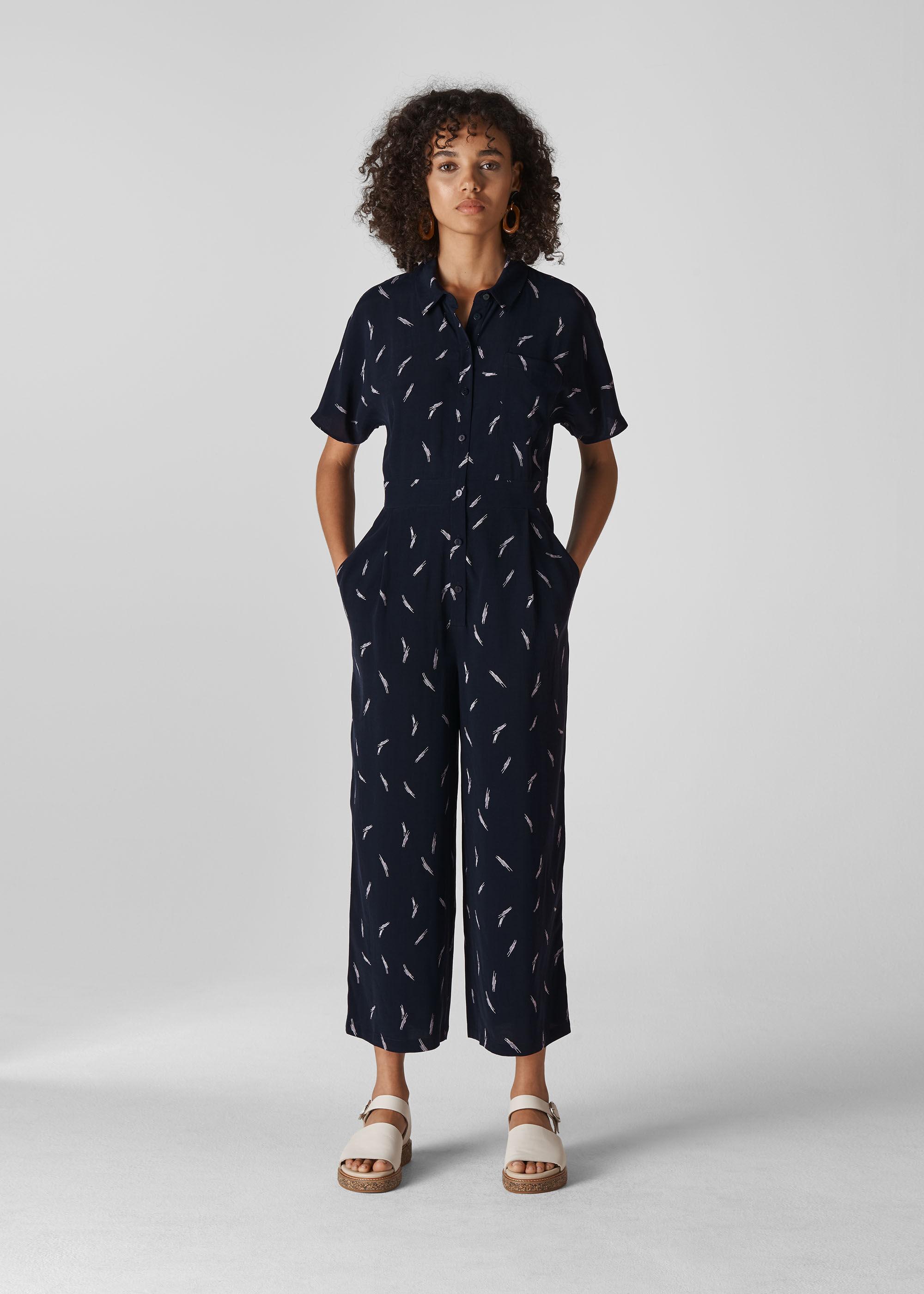 Whistles Synthetic Brushstroke Print 