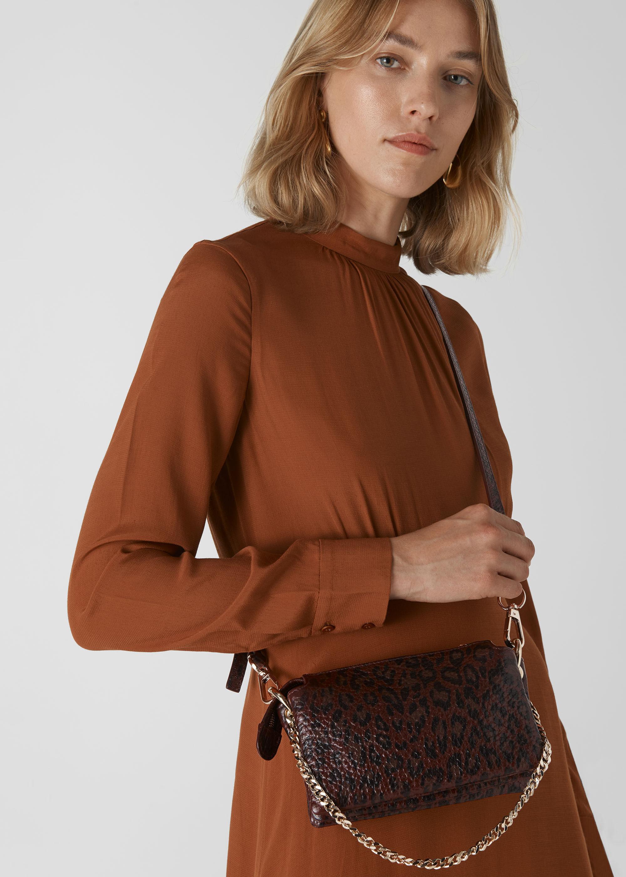 leopard chain bag