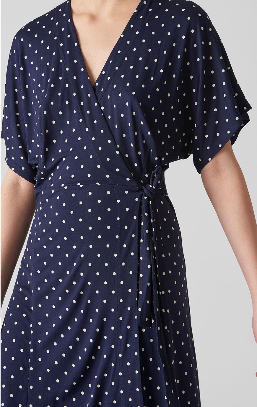 whistles spot wrap jersey dress