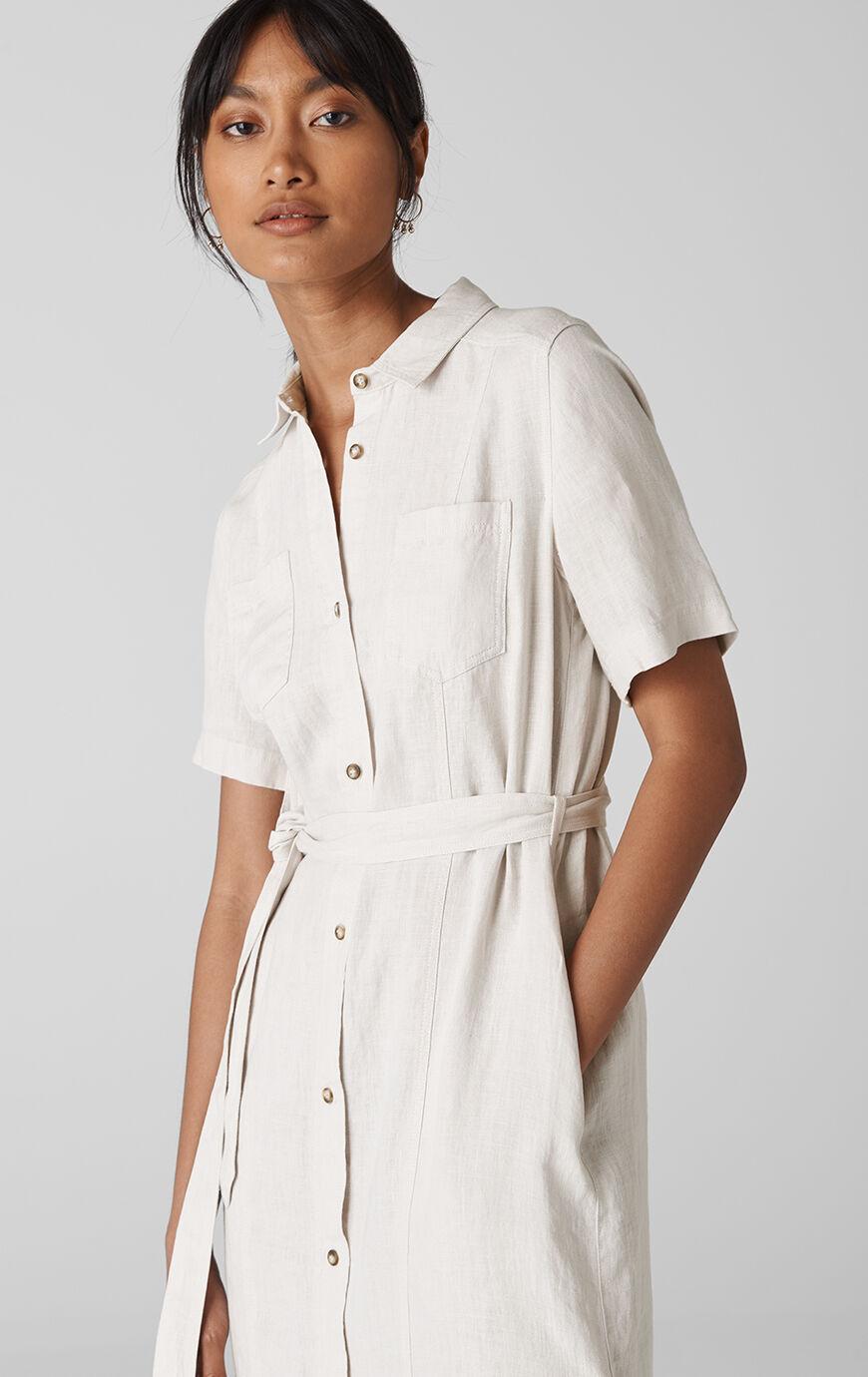 whistles bella linen shirt dress