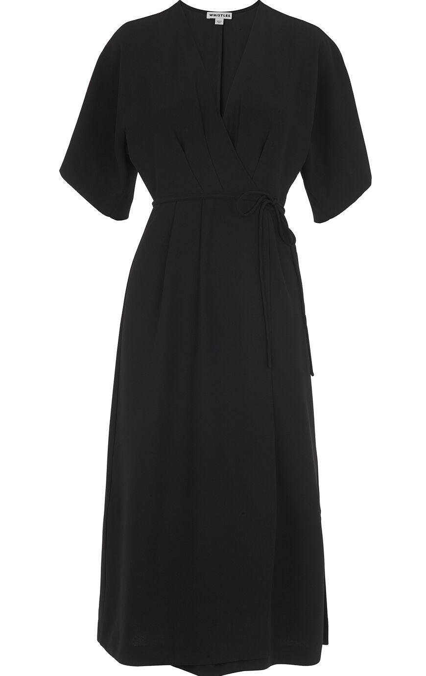 whistles black wrap dress