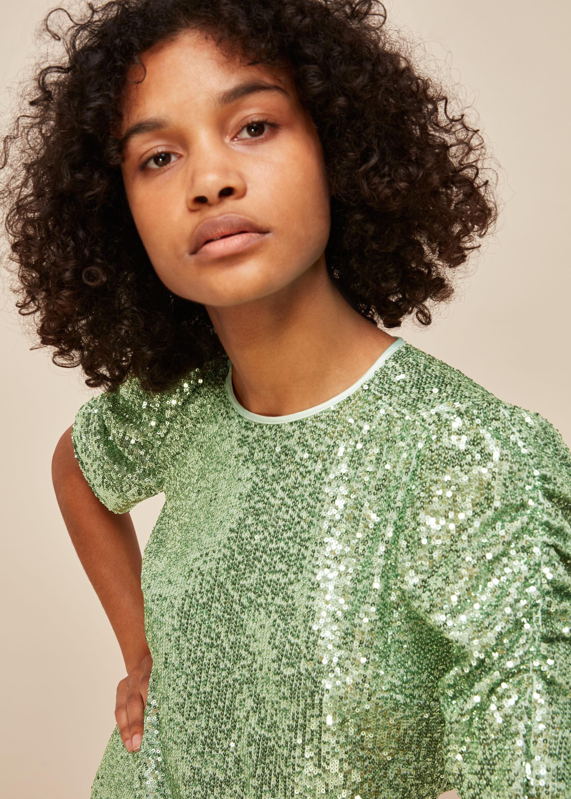 Whistles Denim Seema Sequin Top in 