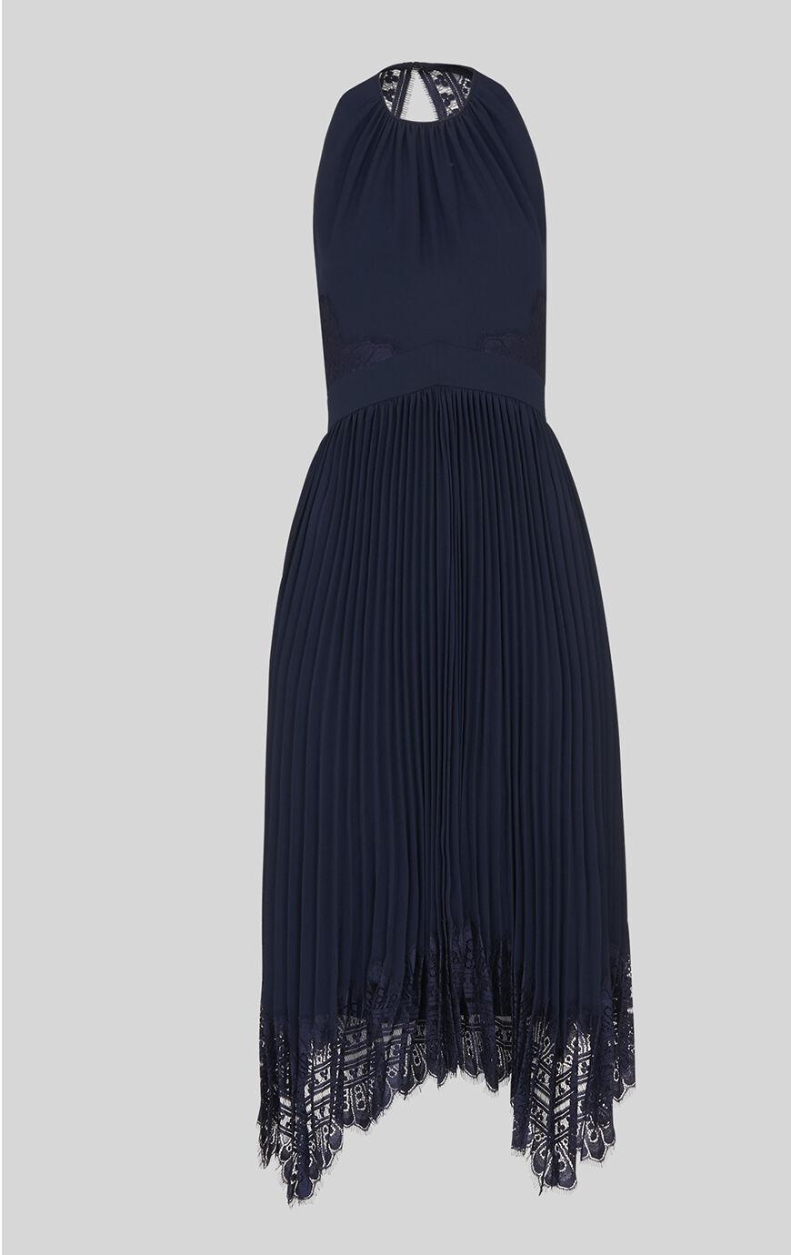 whistles lana lace pleat dress