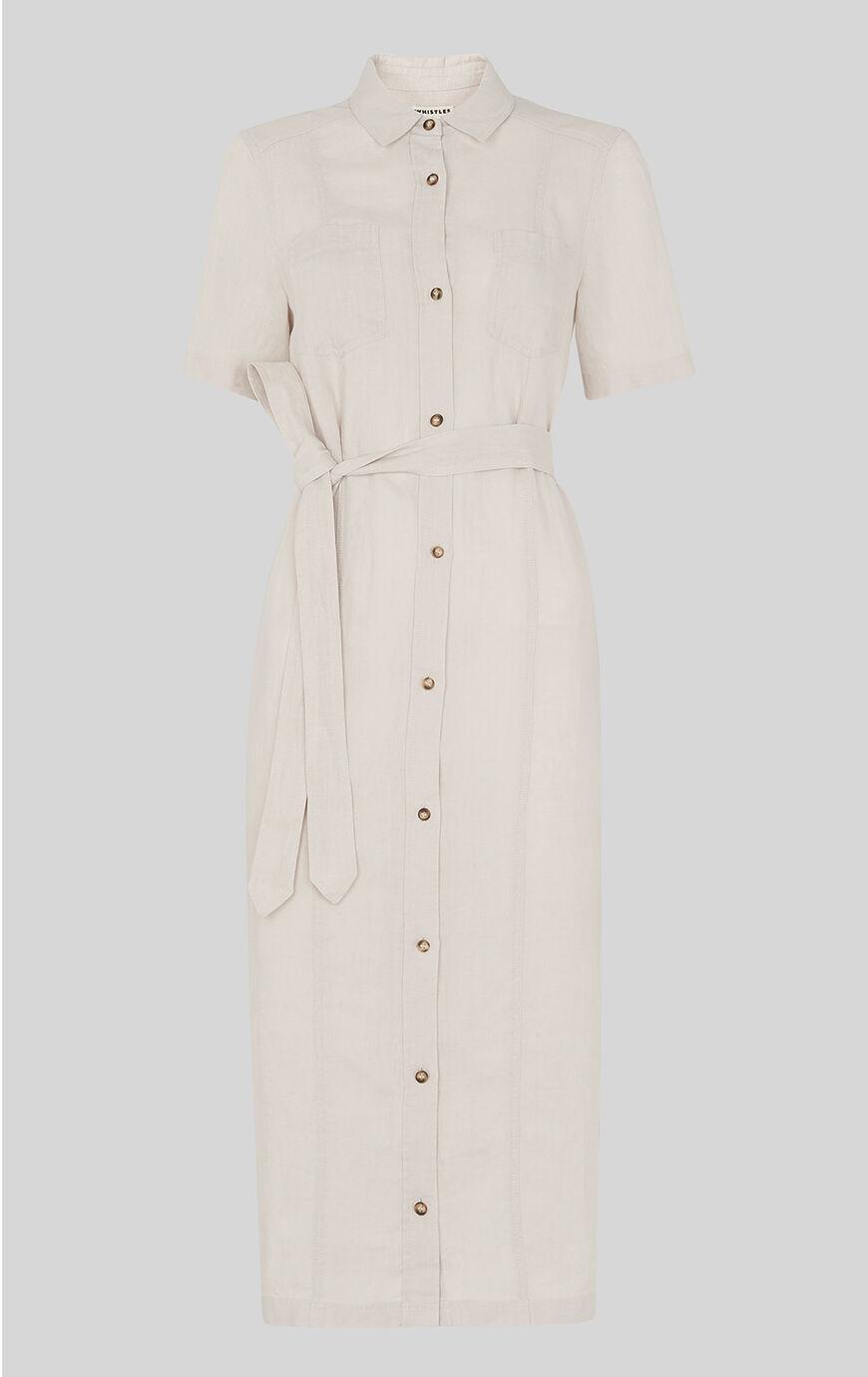 whistles bella linen shirt dress