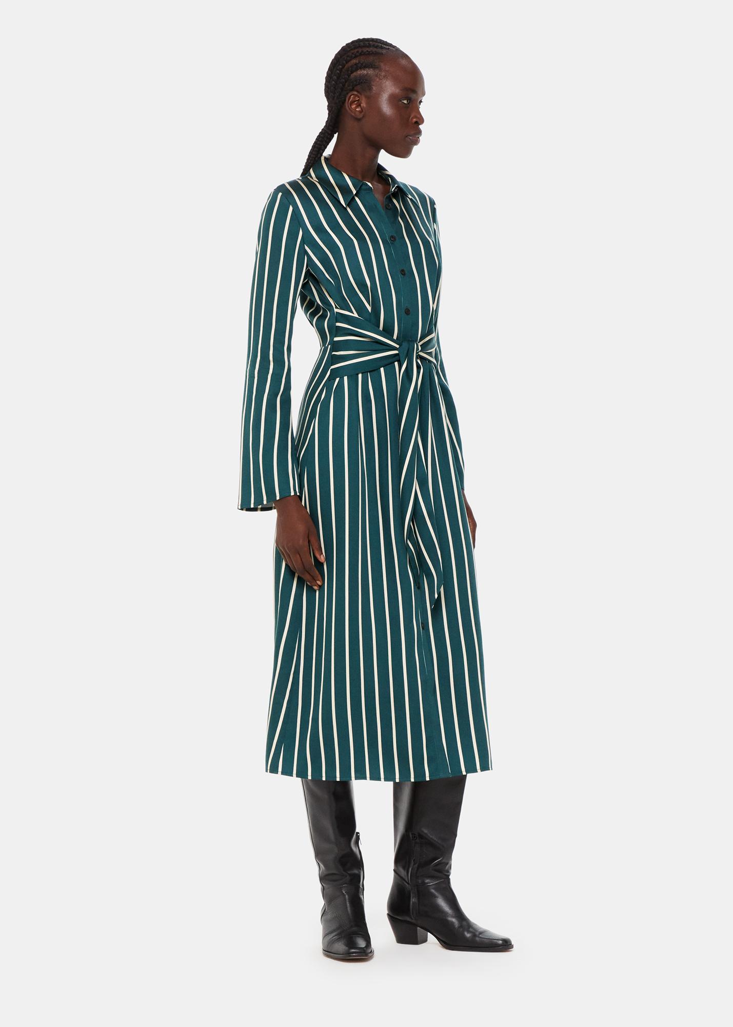 Whistles stripe 2024 wrap dress