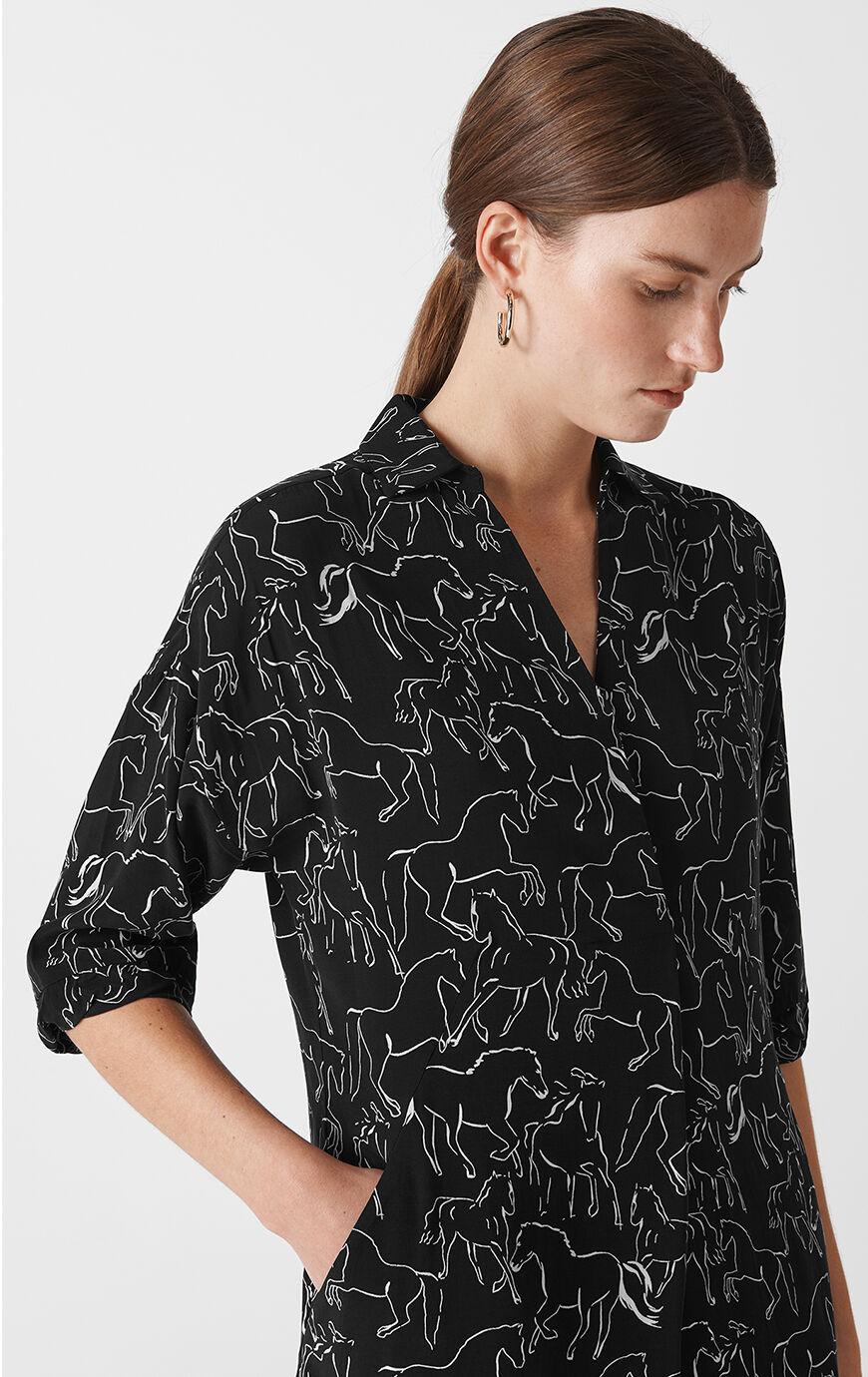 whistles stallion print shirt dress