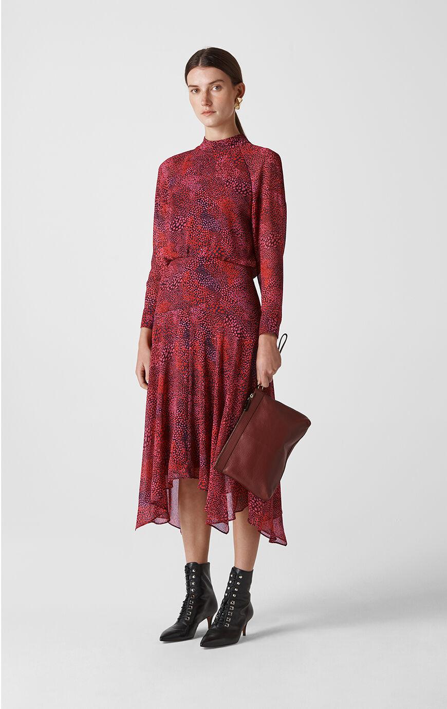 Whistles Abstract Animal Carlotta Dress in Red Save 32 Lyst